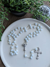 Load image into Gallery viewer, First Communion Rosary - White Glass Beads
