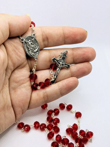 St. Michael Rosary - Silver Chain